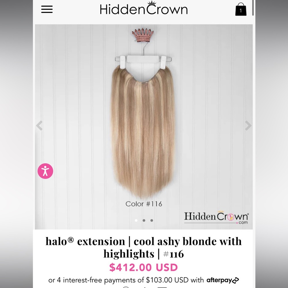 Hidden Crown Halo® Extension | Cool Ashy Blonde with Highlights | #116-layered